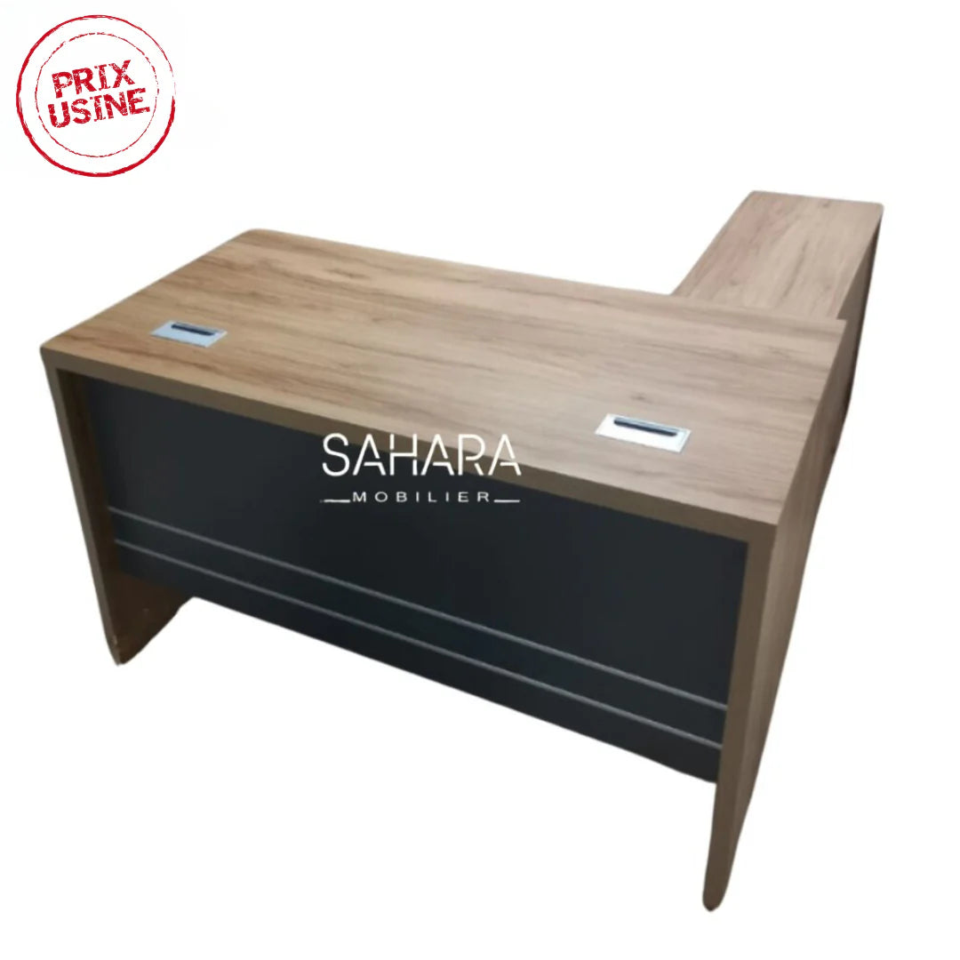 bureau en bois plateau en beige voile en noir