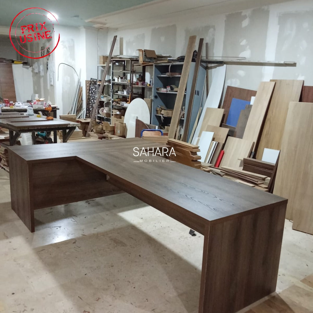 Bureau table de réunion en bois sous forme T