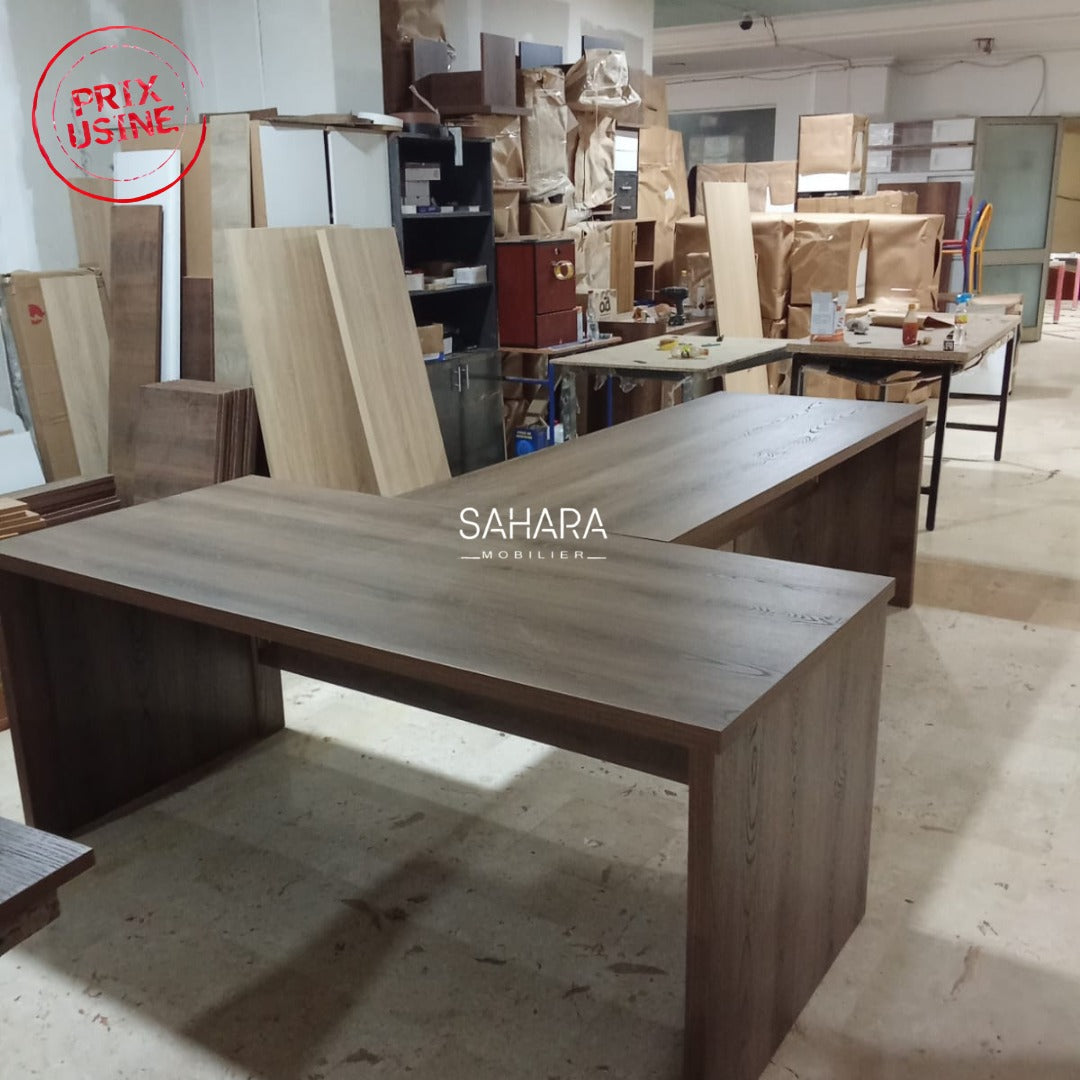 Bureau table de réunion en bois sous forme T