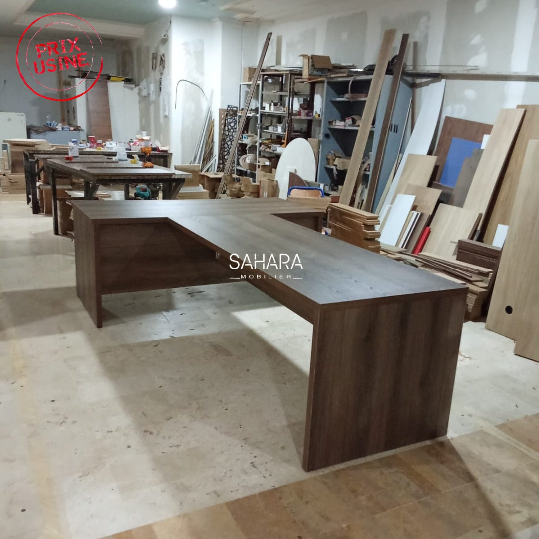 Bureau table de réunion en bois sous forme T