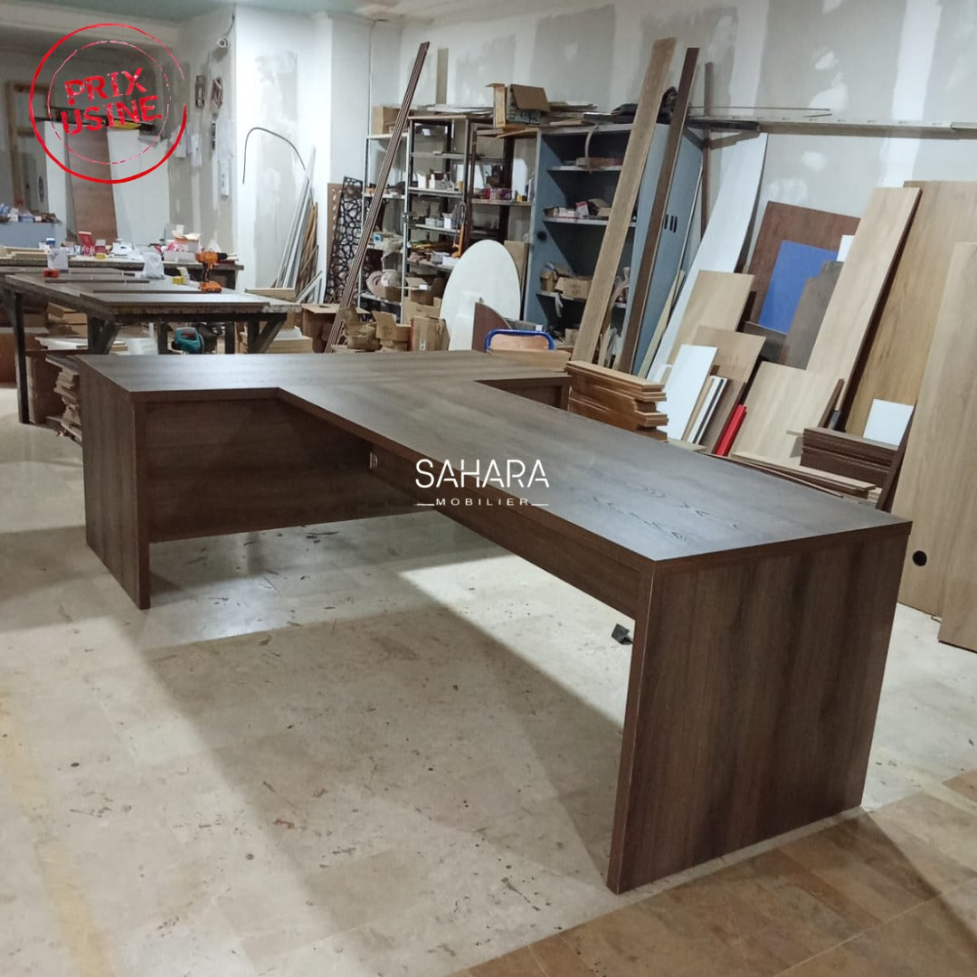 Bureau table de réunion en bois sous forme T