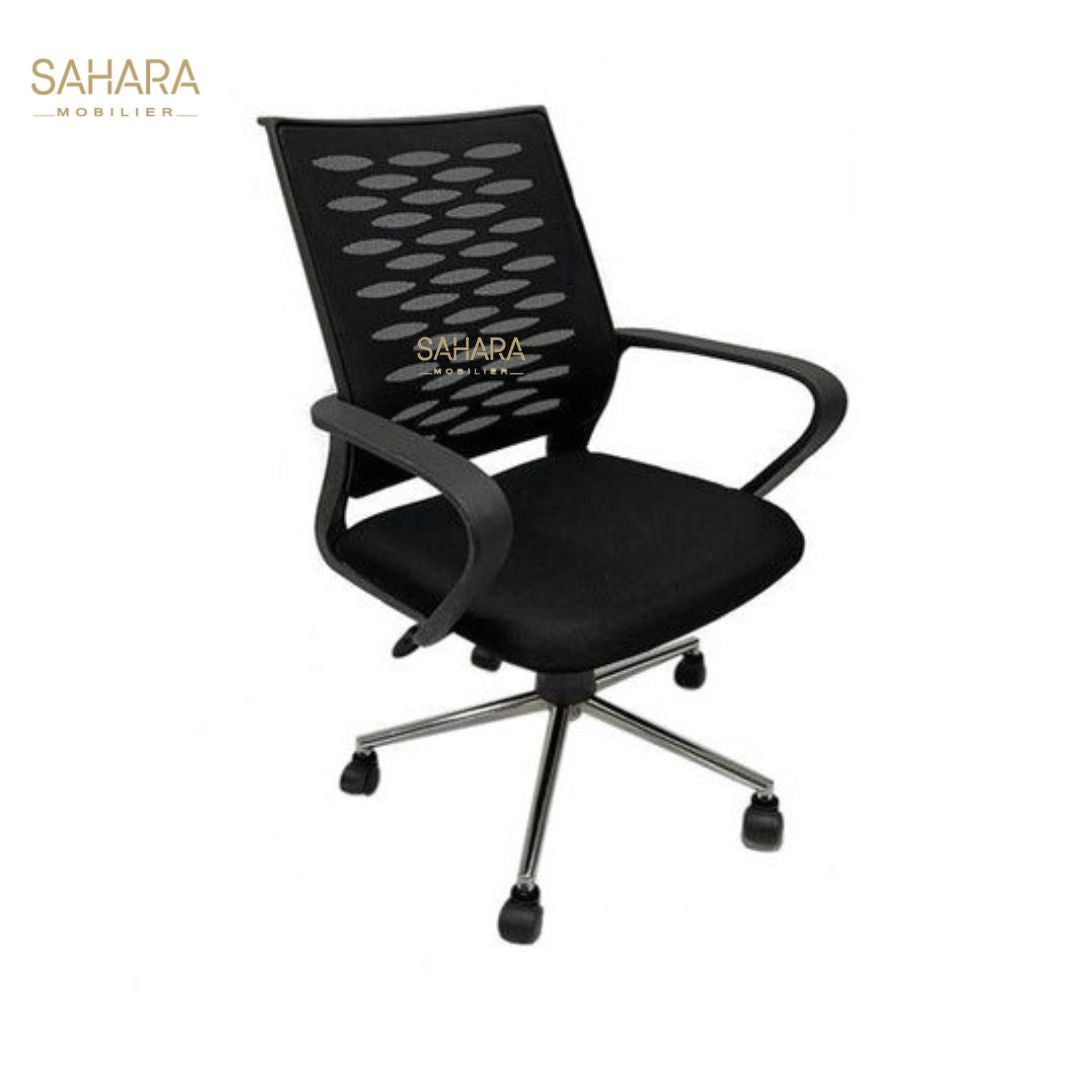 chaise avec roulette opérateur en noir MeSH
piétement chromé