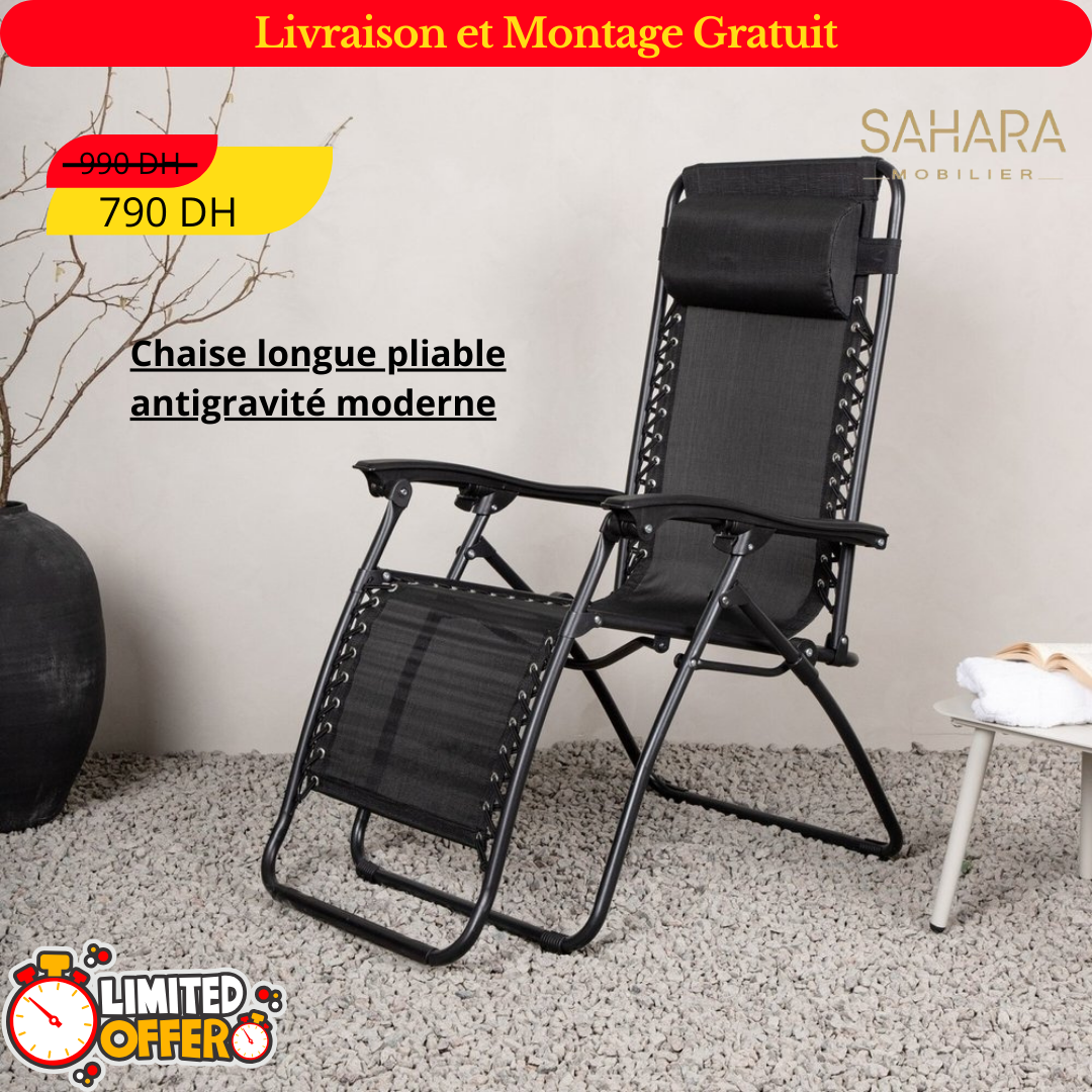Chaise longue pliable antigravité moderne B3669