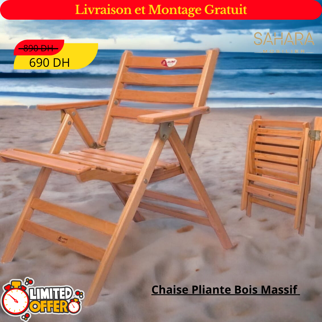 Chaise Pliante Bois Massif B3668