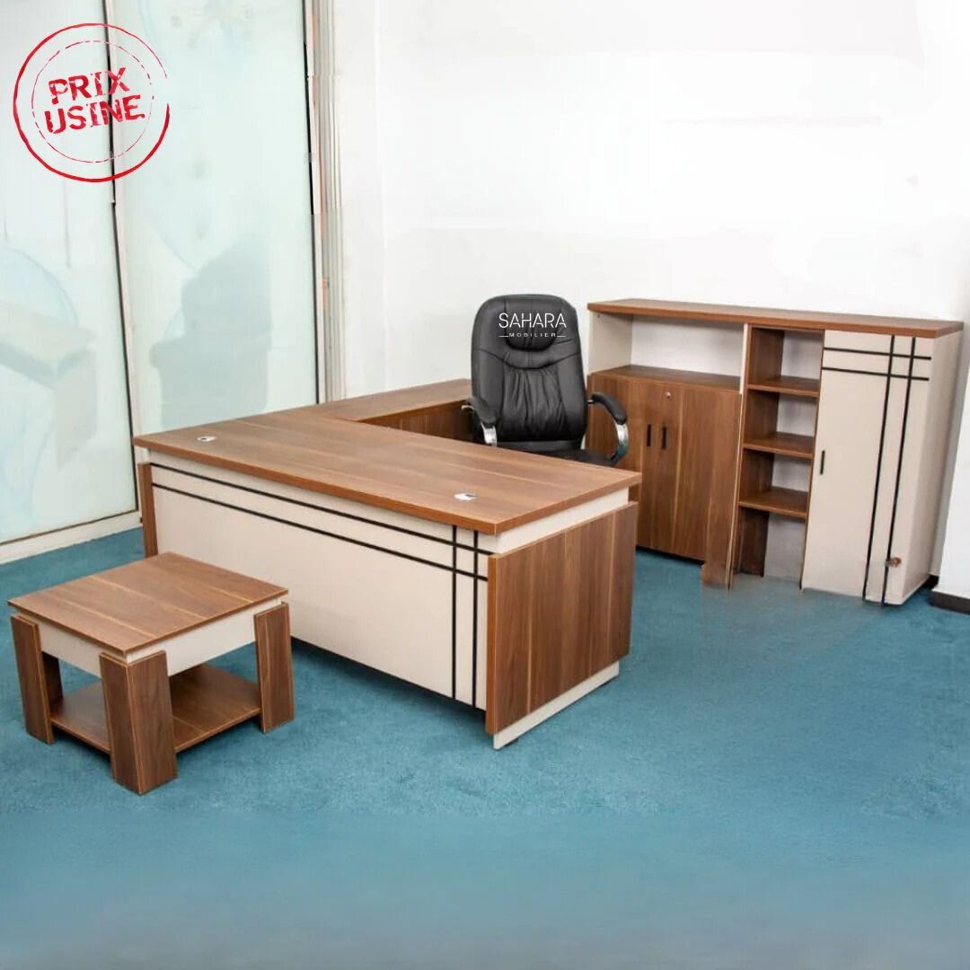 Pack Bureau ARLA ( Bureau 160cm avec Retour + Caisson + Bahut  160cm + Table Basse  ) Réf B3614