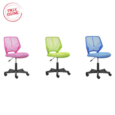 trois chaise sur roulettes pour enfants piétements PVC